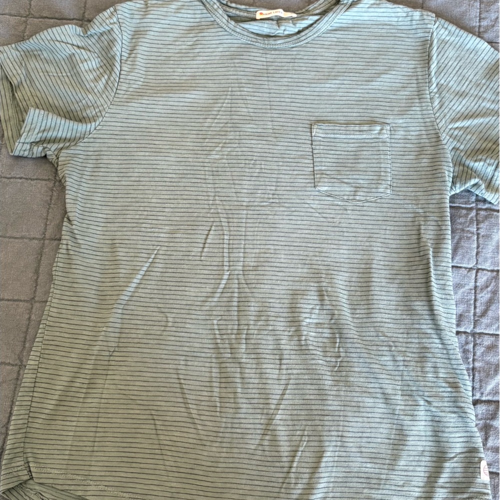 Marine Layer Green Striped T-Shirt, size M